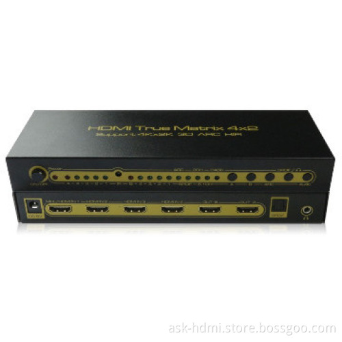 3D HIFI 1.4V 4x2 HDMI Matrix Audio Separation with Romote Control supp
